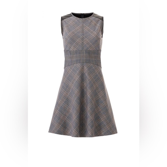 DEREK LAM 10 CROSBY Plaid Fit & Flare Mini Preppy Gray Dress size 2 - Picture 5 of 11